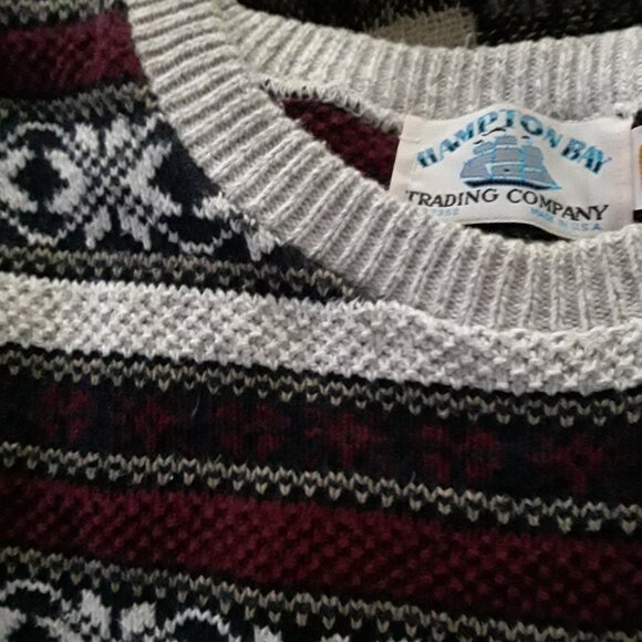 Cotton Sweater - Snowflaake Pattern - Ski Sweater - UNISEX - Picture 5 of 6